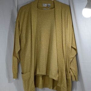 Kong Women's Metallic Gold Cardigan